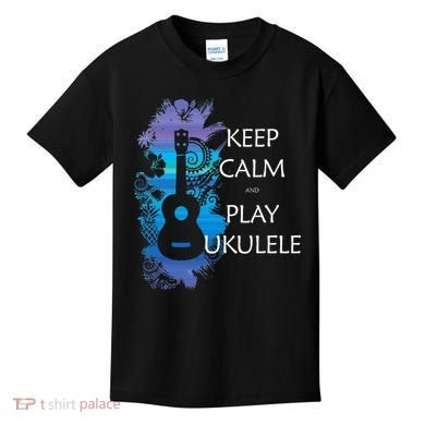 KEEP CALM And PLAY UKULELE Tribal Colorful Kids T-Shirt