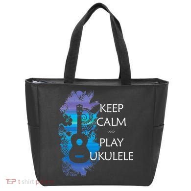 KEEP CALM And PLAY UKULELE Tribal Colorful Bag