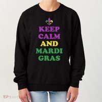 Keep Calm And Mardi Gras Festive Women's Sweatshirt thumb 0
