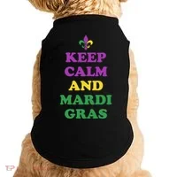 Keep Calm And Mardi Gras Festive Doggie Tank thumb 0