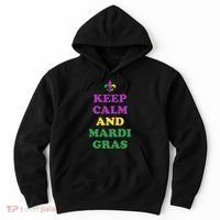 Keep Calm And Mardi Gras Festive Hoodie thumb 0