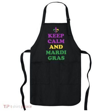 Keep Calm And Mardi Gras Festive Apron