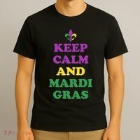 Keep Calm And Mardi Gras Festive T-Shirt thumb 3