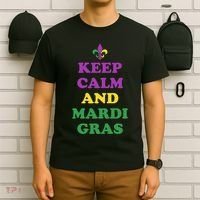 Keep Calm And Mardi Gras Festive T-Shirt thumb 6