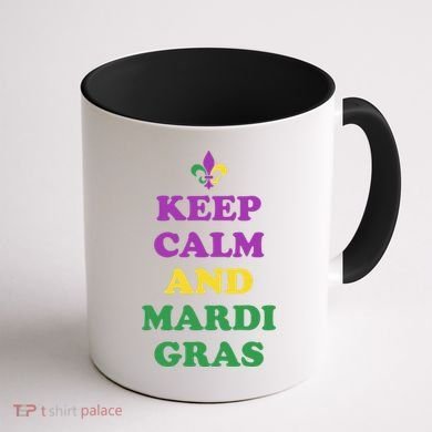 Keep Calm And Mardi Gras Festive Coffee Mug back