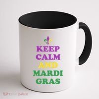 Keep Calm And Mardi Gras Festive Coffee Mug thumb 1