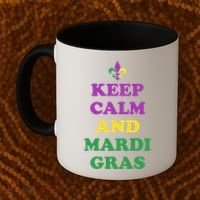 Keep Calm And Mardi Gras Festive Coffee Mug thumb 2