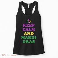 Keep Calm And Mardi Gras Festive Women's Tank Top thumb 0
