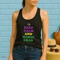 Keep Calm And Mardi Gras Festive Women's Tank Top thumb 2