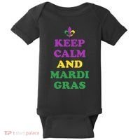 Keep Calm And Mardi Gras Festive Baby Bodysuit thumb 0