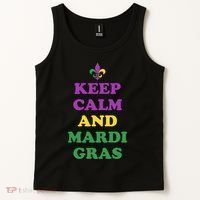 Keep Calm And Mardi Gras Festive Tank Top thumb 2