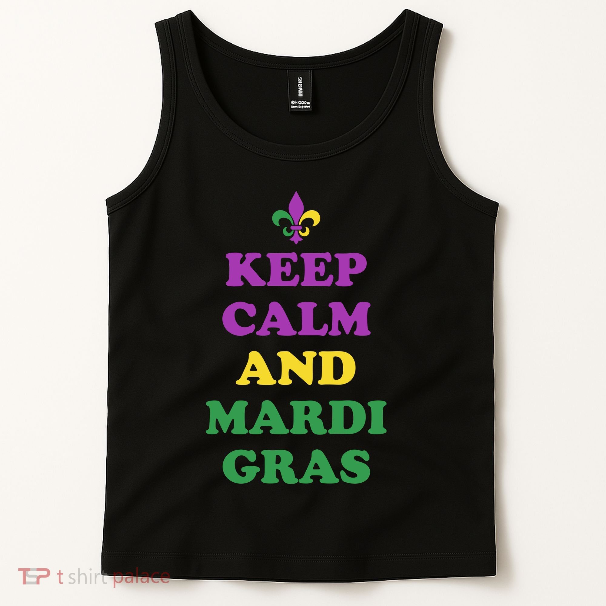 Keep Calm And Mardi Gras Festive Tank Top