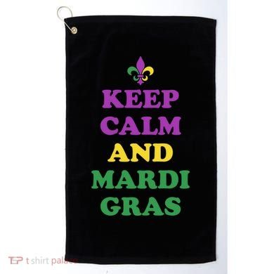 Keep Calm And Mardi Gras Festive Golf Towel