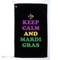 Keep Calm And Mardi Gras Festive Golf Towel thumb 0