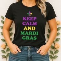 Keep Calm And Mardi Gras Festive Women's T-Shirt thumb 2