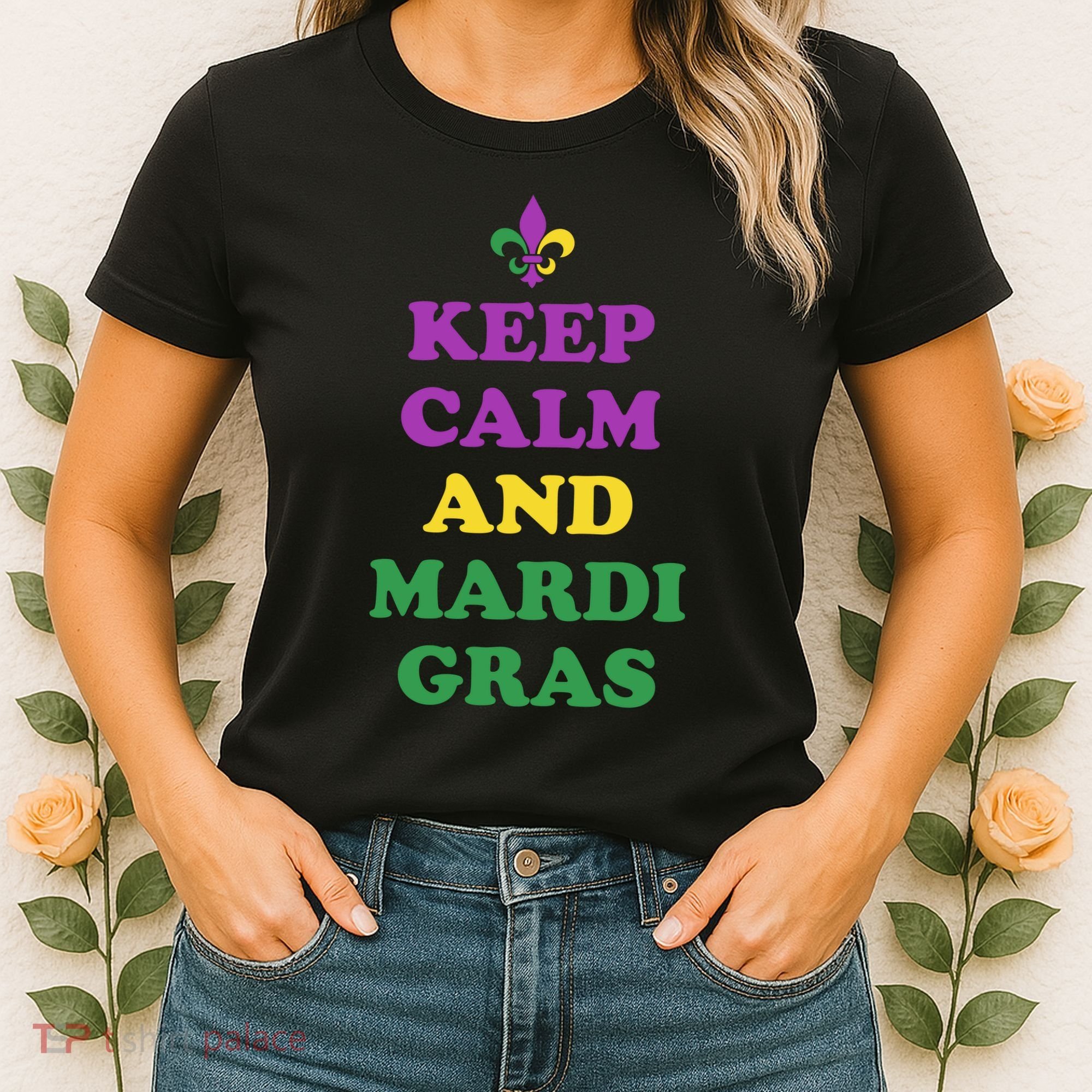 Keep Calm And Mardi Gras Festive Women's T-Shirt