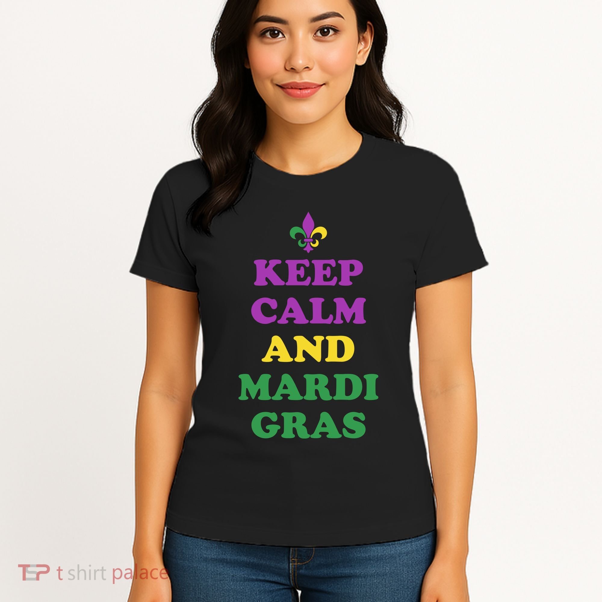 Keep Calm And Mardi Gras Festive Women's T-Shirt