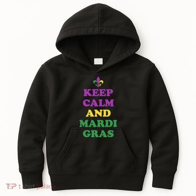 Keep Calm And Mardi Gras Festive Kids Hoodie