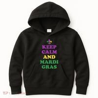 Keep Calm And Mardi Gras Festive Kids Hoodie thumb 0