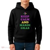 Keep Calm And Mardi Gras Festive Kids Hoodie thumb 4
