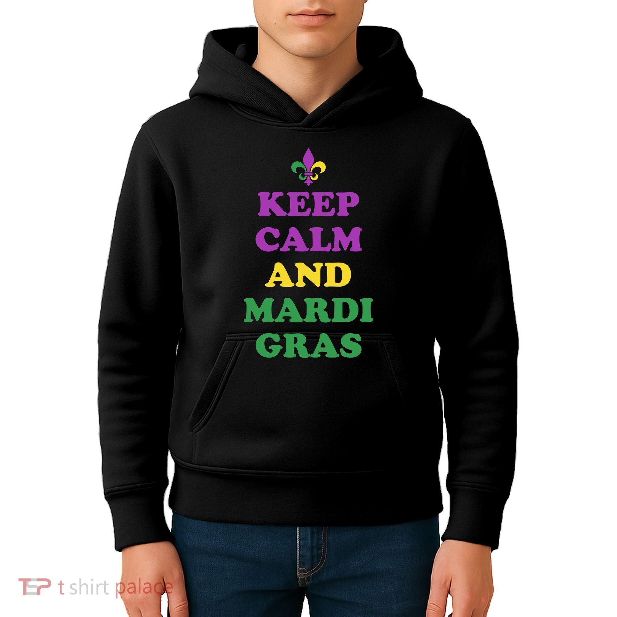 Keep Calm And Mardi Gras Festive Kids Hoodie
