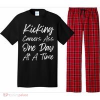 Kicking CancerS Ass One Day At A Time Cancer Awareess Gift Pajama Set thumb 0