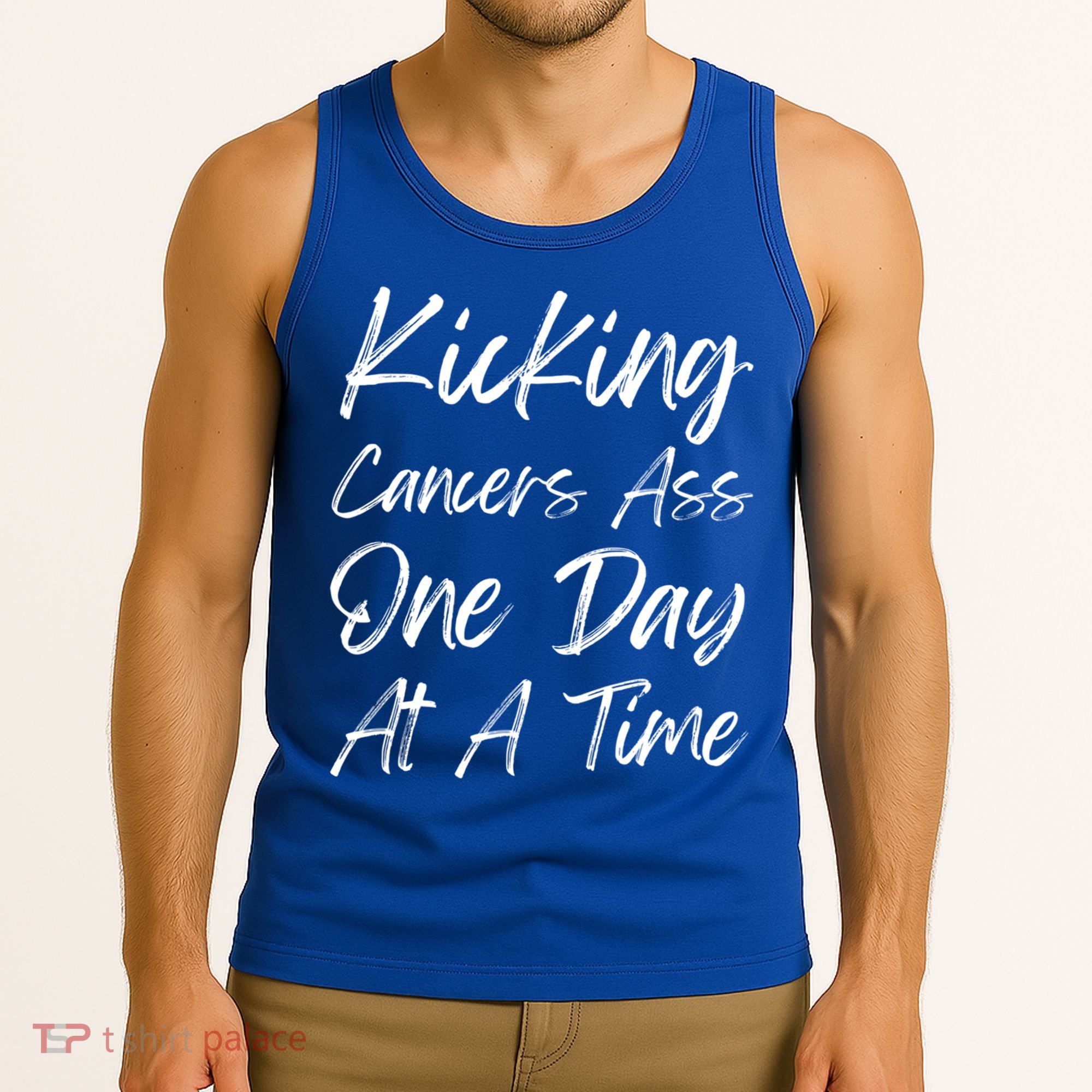 Kicking CancerS Ass One Day At A Time Cancer Awareess Gift Tank Top