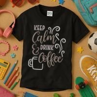 Keep Calm And Drink Coffee Kids T-Shirt thumb 3