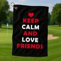 Keep Calm And Love Friends Golf Towel thumb 1