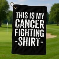 Kidney Cancer Awareness This Is My Cancer Fighting Orange Golf Towel thumb 1