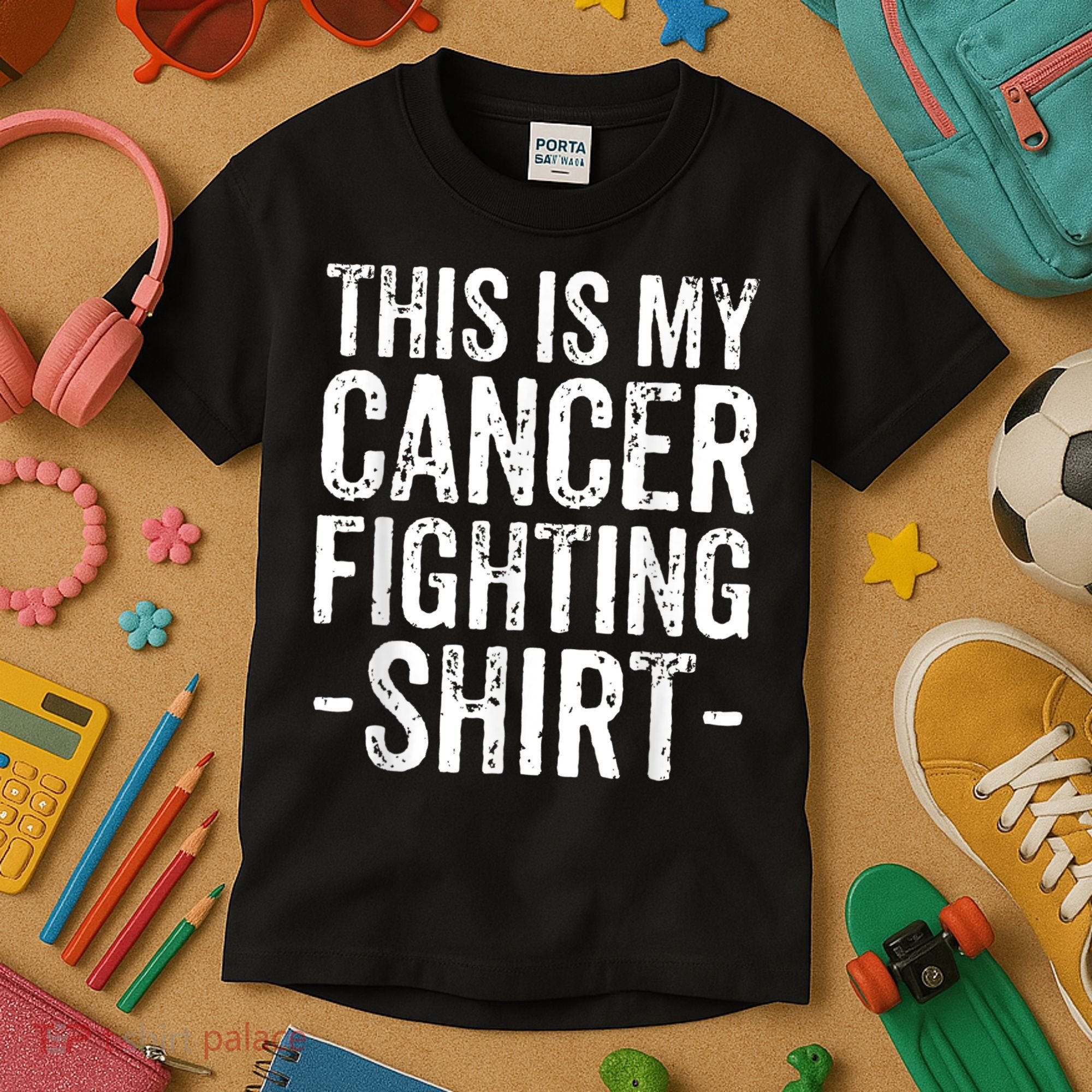 Kidney Cancer Awareness This Is My Cancer Fighting Orange Kids T-Shirt