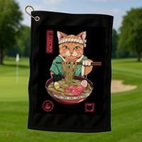 Kawaii Cat Anime Golf Towel thumb 1