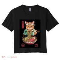 Kawaii Cat Anime Women's Crop Top Tee thumb 0