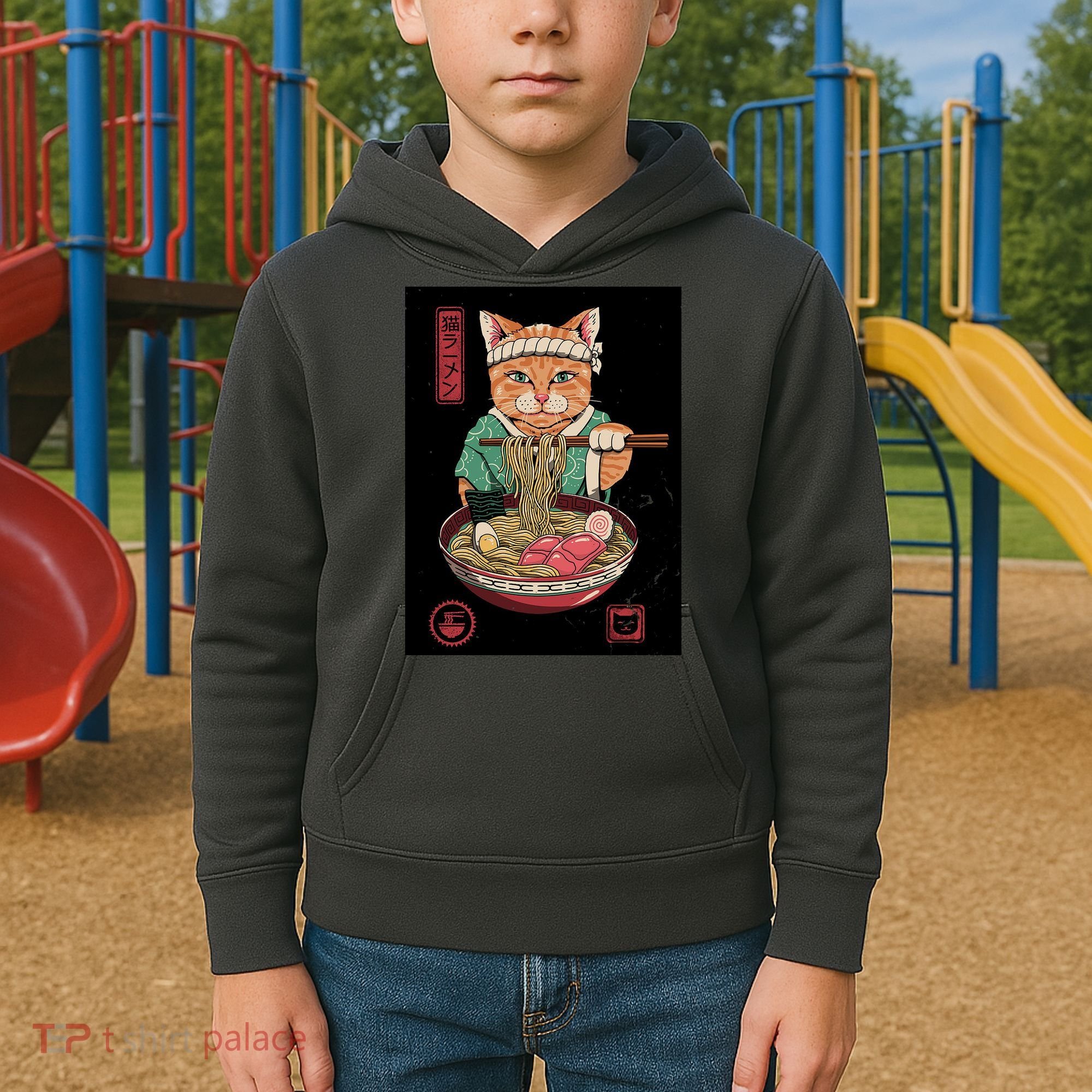 Kawaii Cat Anime Kids Hoodie