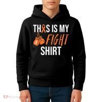 Kidney Cancer Awareness Orange Ribbon Kids Hoodie thumb 4