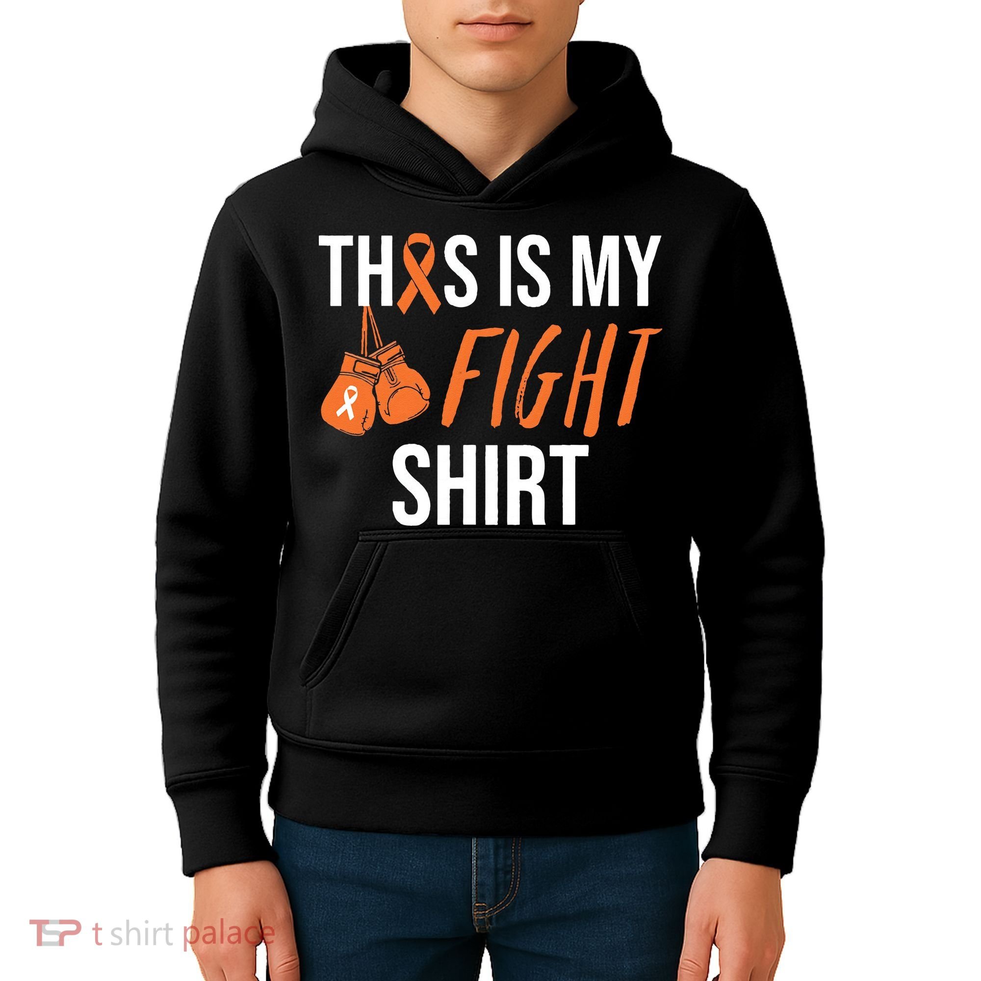 Kidney Cancer Awareness Orange Ribbon Kids Hoodie