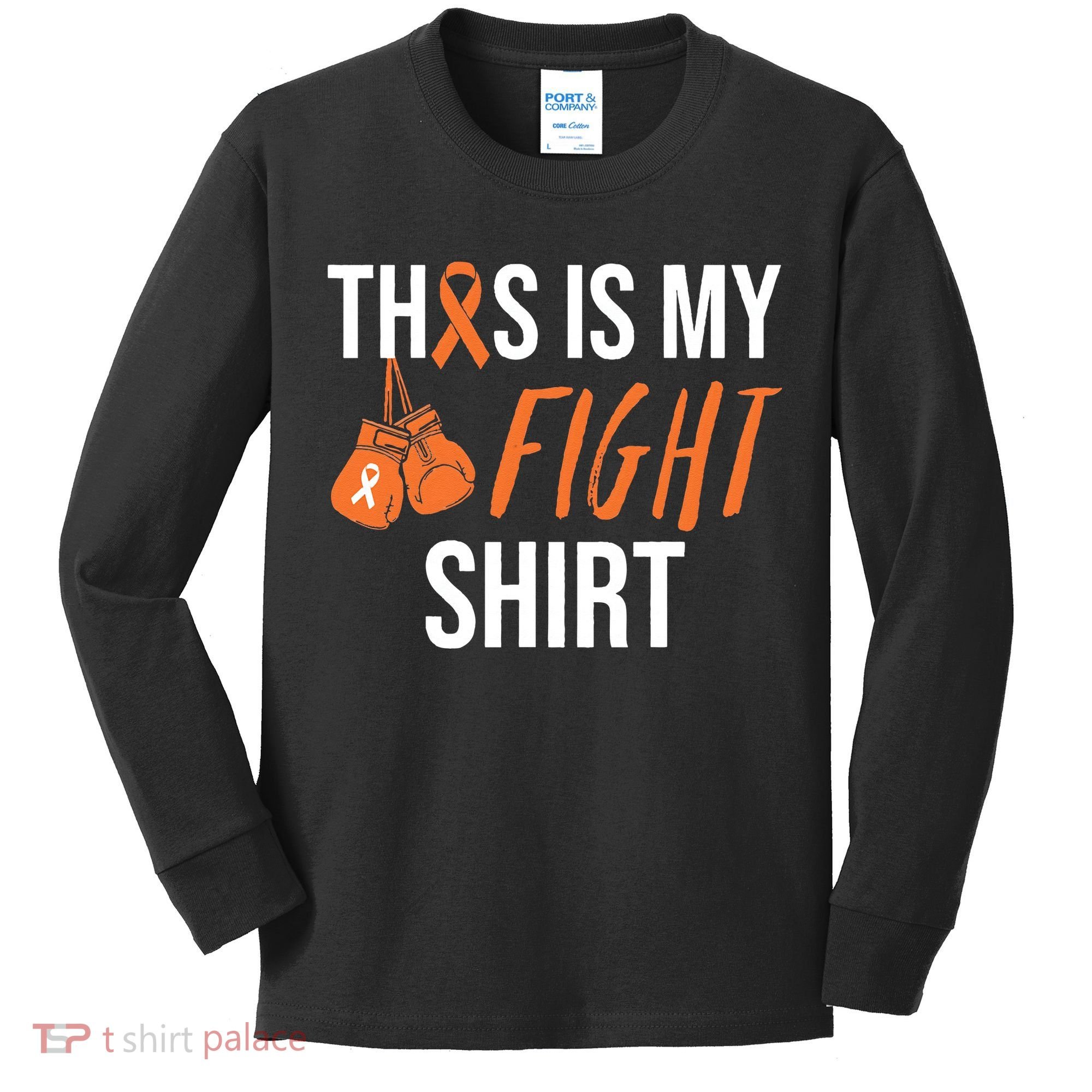 Kidney Cancer Awareness Orange Ribbon Kids Long Sleeve Shirt
