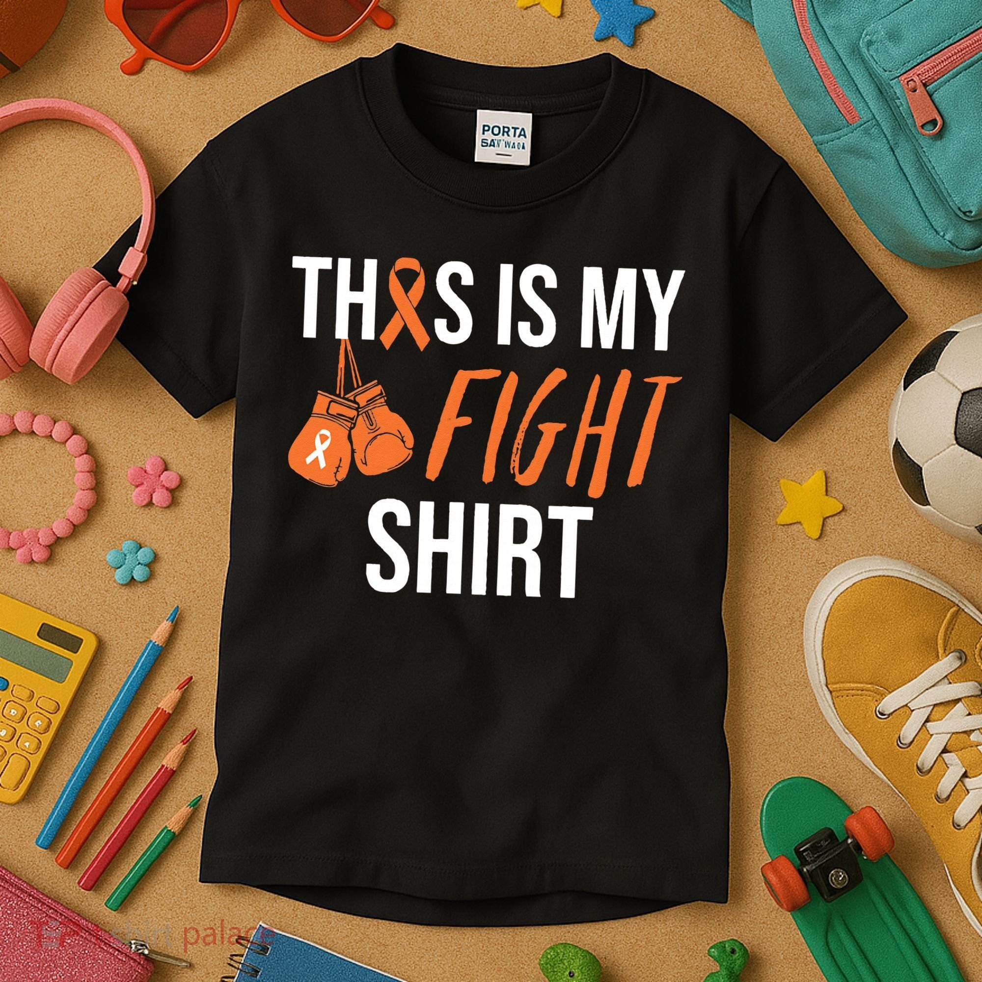 Kidney Cancer Awareness Orange Ribbon Kids T-Shirt