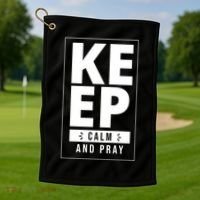 Keep Calm And Party Funny Slogan Golf Towel thumb 1