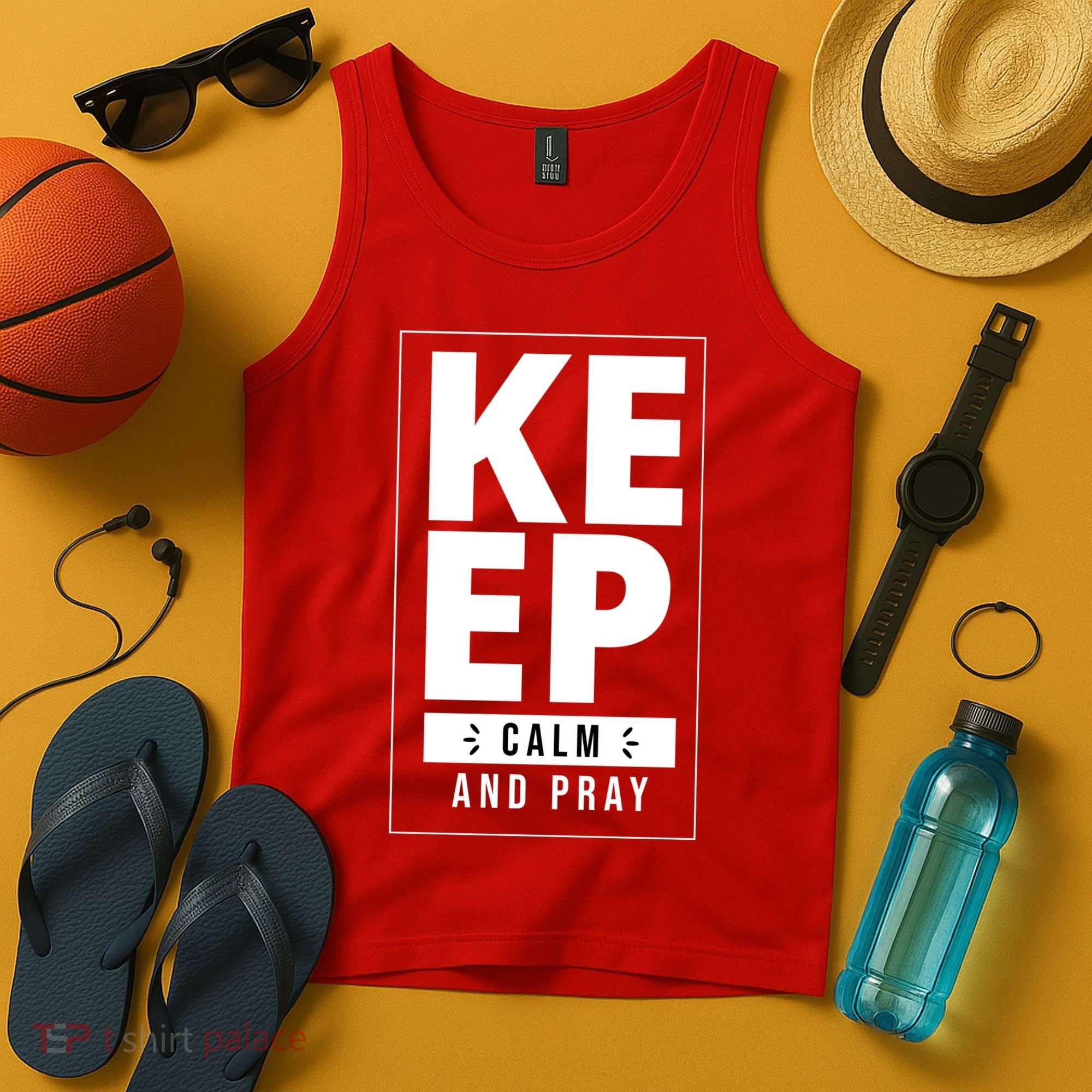 Keep Calm And Party Funny Slogan Tank Top