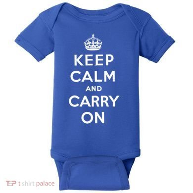 Keep Calm And Carry On Poster Vintage Gift Baby Bodysuit