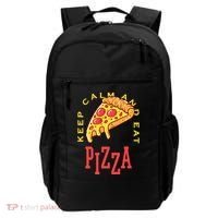 Keep Calm And Eat Pizza Funny Backpack thumb 0