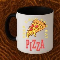 Keep Calm And Eat Pizza Funny Coffee Mug thumb 2