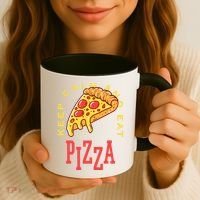 Keep Calm And Eat Pizza Funny Coffee Mug thumb 3