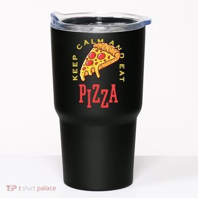 Keep Calm And Eat Pizza Funny Tumbler
