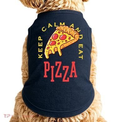 Keep Calm And Eat Pizza Funny Doggie Tank