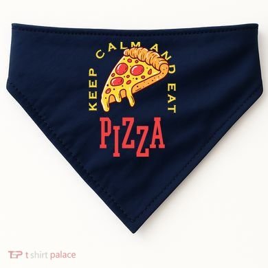 Keep Calm And Eat Pizza Funny USA-Made Doggie Bandana