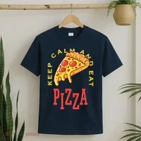 Keep Calm And Eat Pizza Funny T-Shirt thumb 2