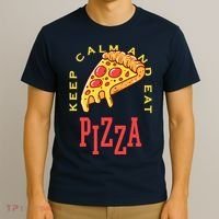 Keep Calm And Eat Pizza Funny T-Shirt thumb 3