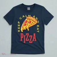 Keep Calm And Eat Pizza Funny T-Shirt thumb 5